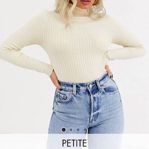 Petite beige turtle neck